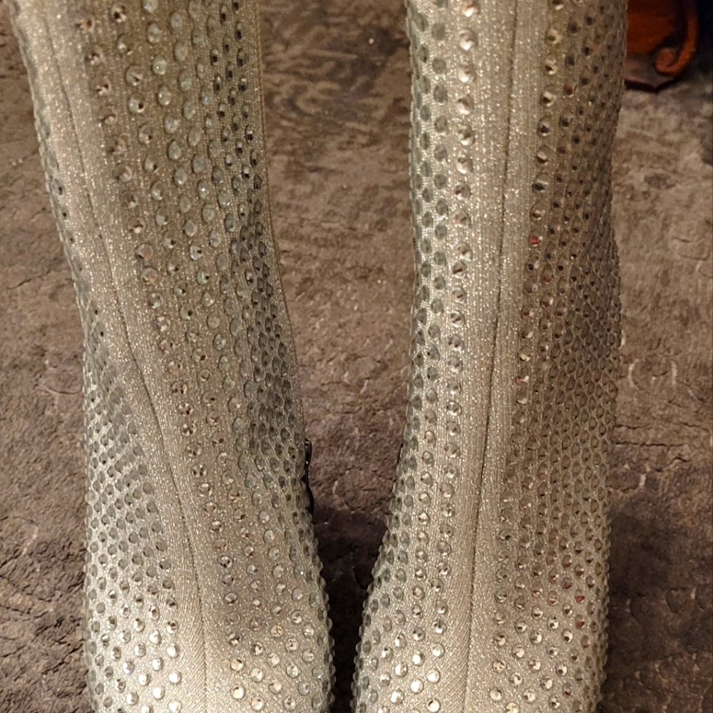 Blinged out low boots
